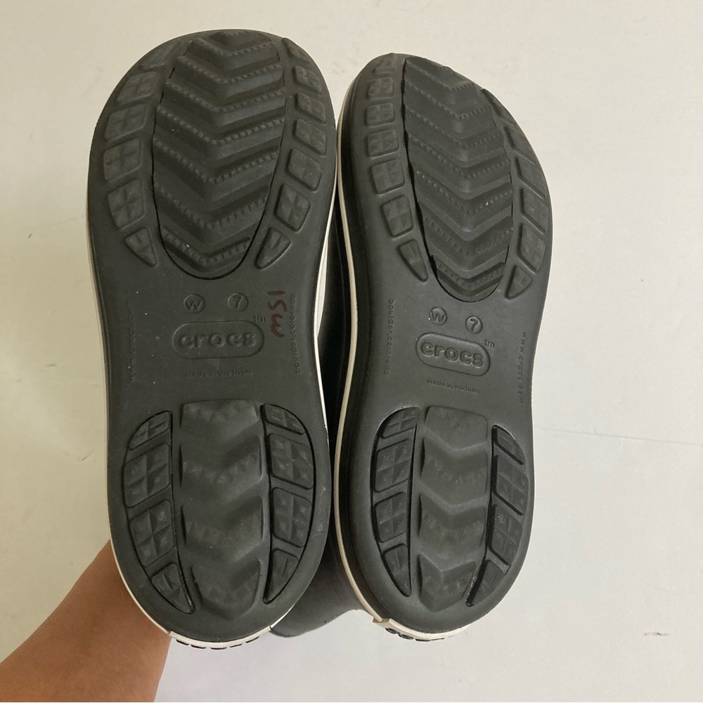 CROCS Black Rain Boot with White Accent - Picture 8 of 11